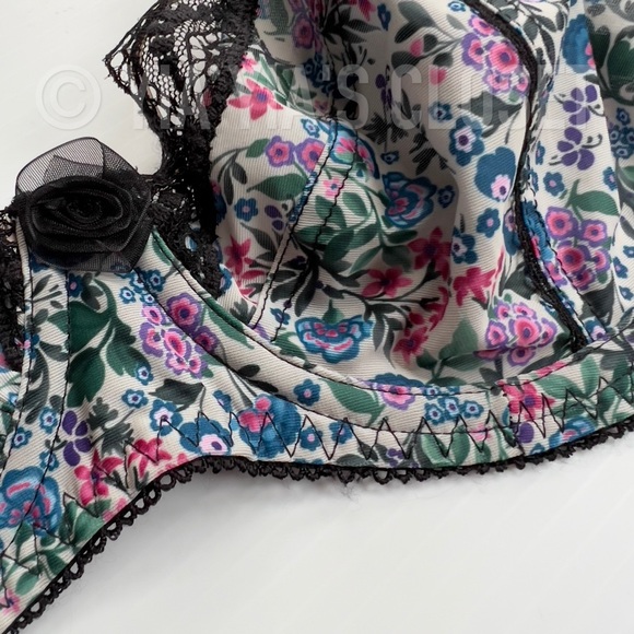 Freya 32D Sapphire Nieve 4061 Non-Padded Floral & Lace Underwire Balcony Bra - Picture 9 of 16